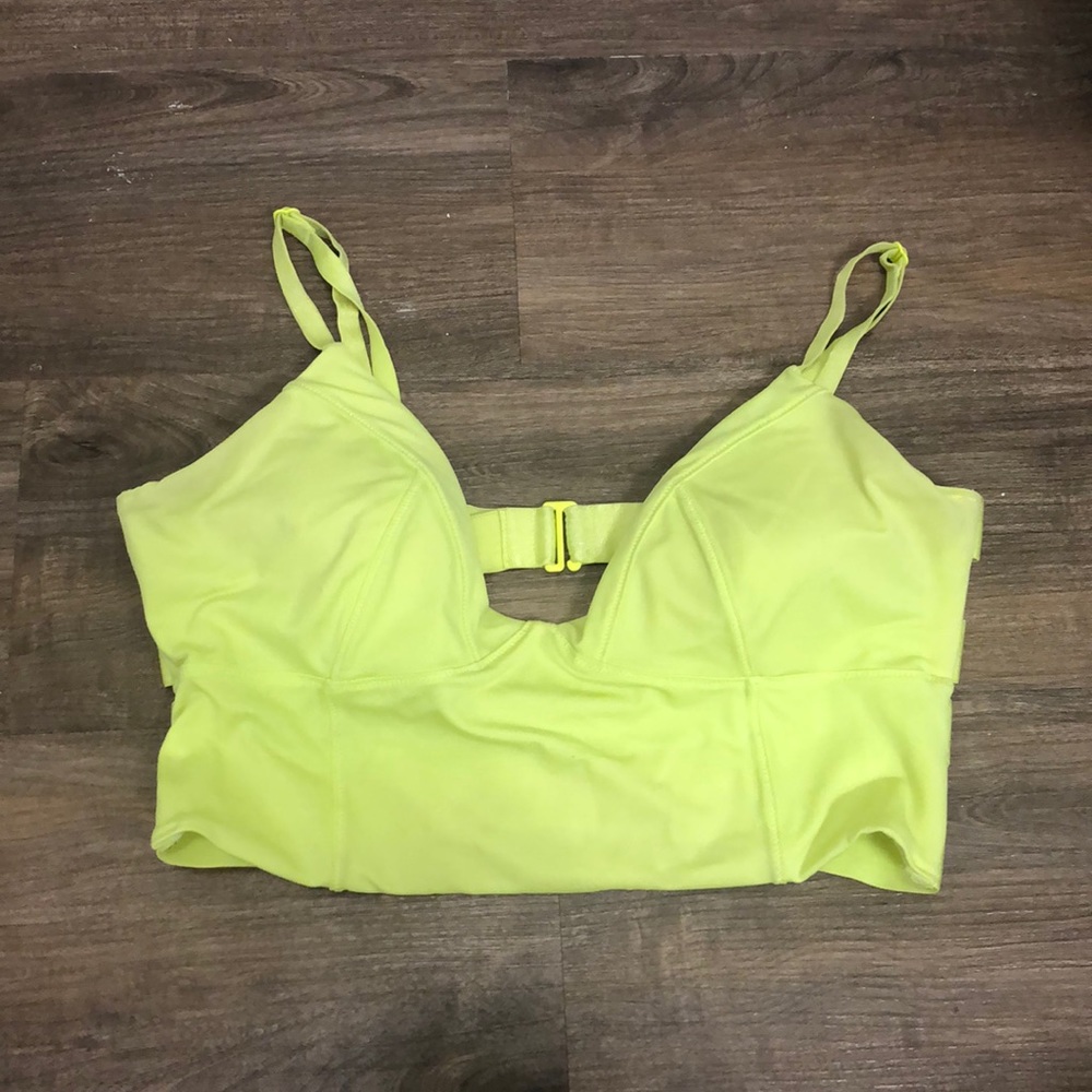 Lime green strappy bikini top